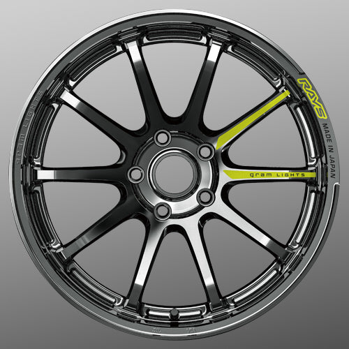 Rays Gram Lights 57NR 'Black Metal Coat' Chrome Limited Edition Colour