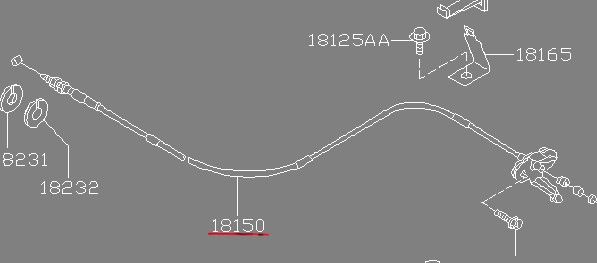 Genuine Nissan SR20DET Throttle Body Cable - Part Number: 18201-65F00