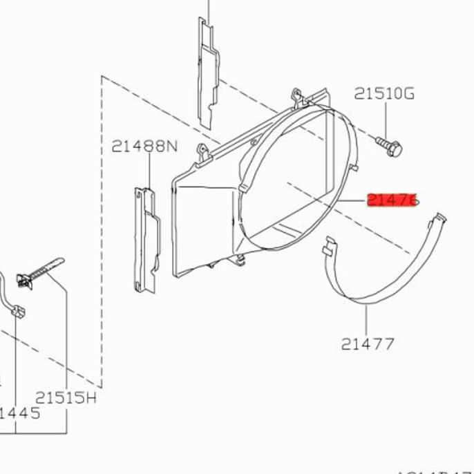 Genuine Nissan SR20DET Fan Shroud - Part Number: 21476-65F11