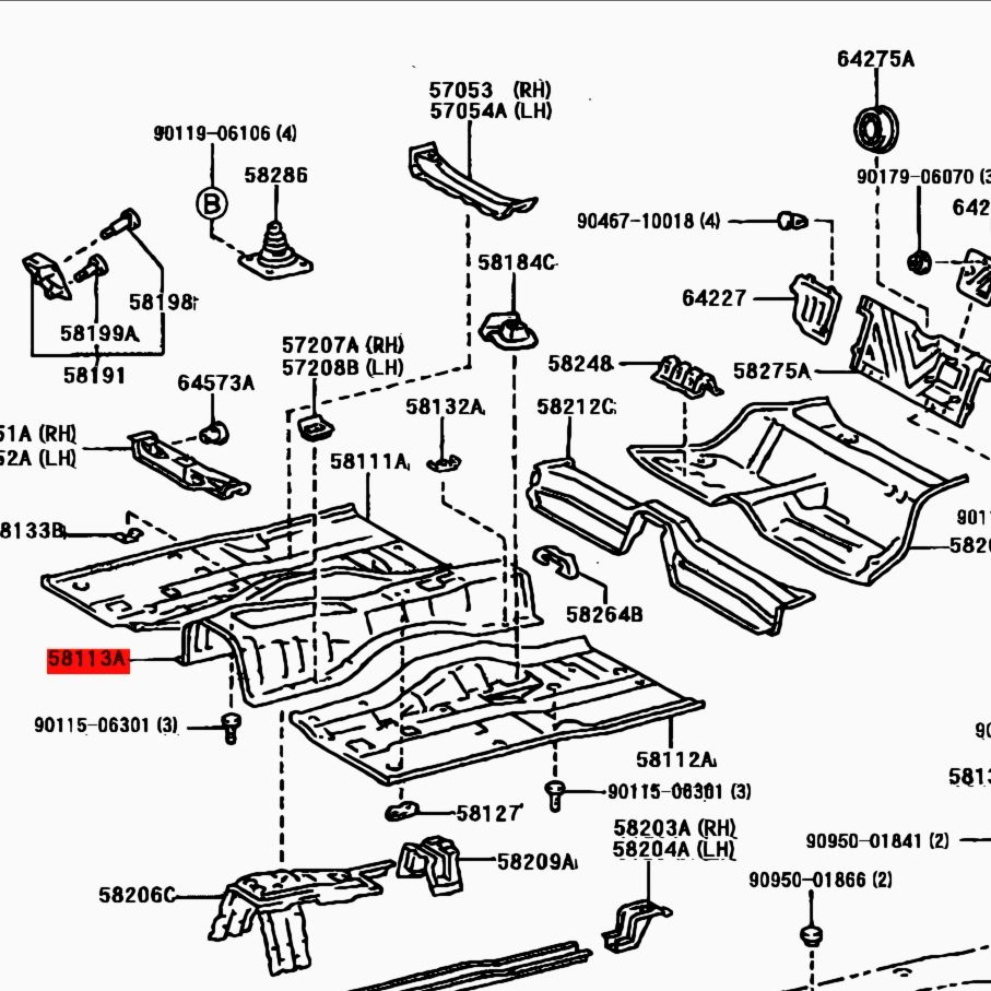 Genuine Toyota  Floor Gearbox Panel